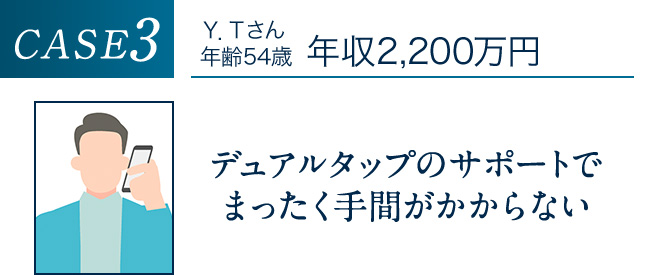 CASE3 デュアルタップのサポートでまったく手間がかからない