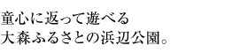 童心に返って遊べる大森ふるさとの浜辺公園。
