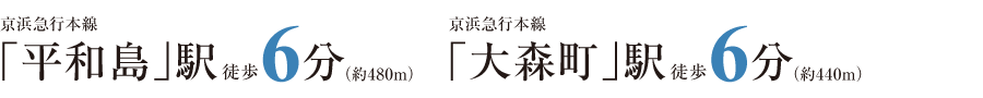 「平和島」駅徒歩6分　「大森町」駅徒歩6分