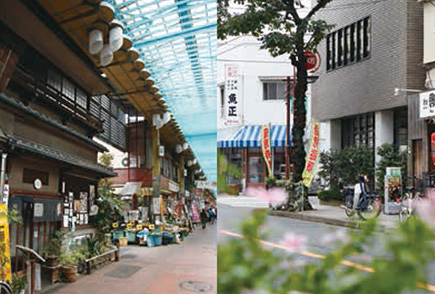 味自慢の店が軒を並べる、個性あふれる商店街。