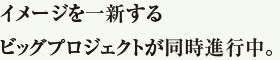 イメージを一新するビッグプロジェクトが同時進行中。