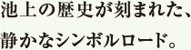 池上の歴史が刻まれた、静かなシンボルロード。