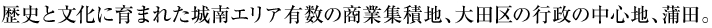 歴史と文化に育まれた城南エリア有数の商業集積地、大田区の行政の中心地、蒲田。