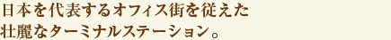 日本を代表するオフィス街を従えた壮麗なターミナルステーション。